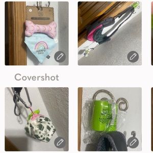 Dog Carrier szS 16Wx9.5L 18”adj strap+💩holder+2rolls+bib & 🦴Squeek toy